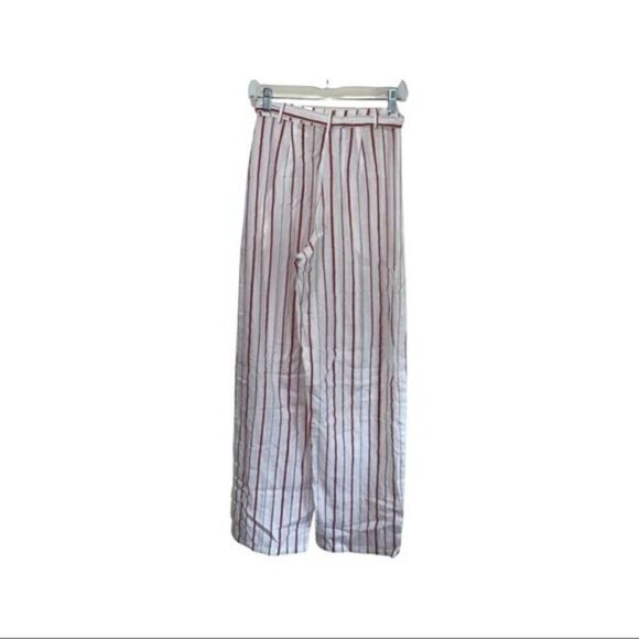Striped Women's Pants with Button Detail - Picture 2 of 8
